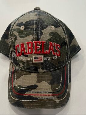 Cabela's Youth Camo Cap with Red Embroidered Logo